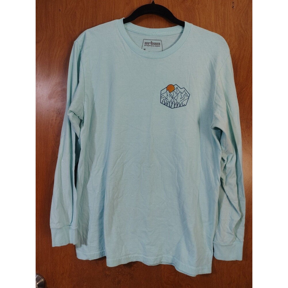 Urban Pipeline Turquoise Long Sleeve Sz M Hiking Outdoors Mountain Graphic Tee